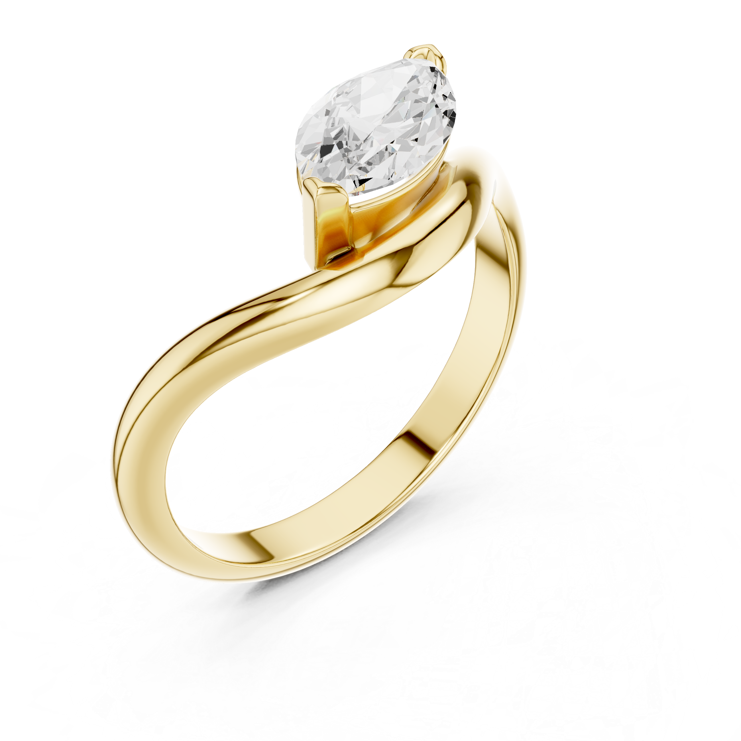 0.87 Carat Marquise Cut Elegant Moissanite Ring
