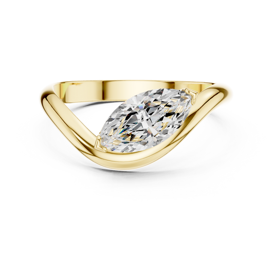 0.87 Carat Marquise Cut Elegant Moissanite Ring