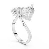 2.9 Carat Two Diamond Stone Moissanite Ring