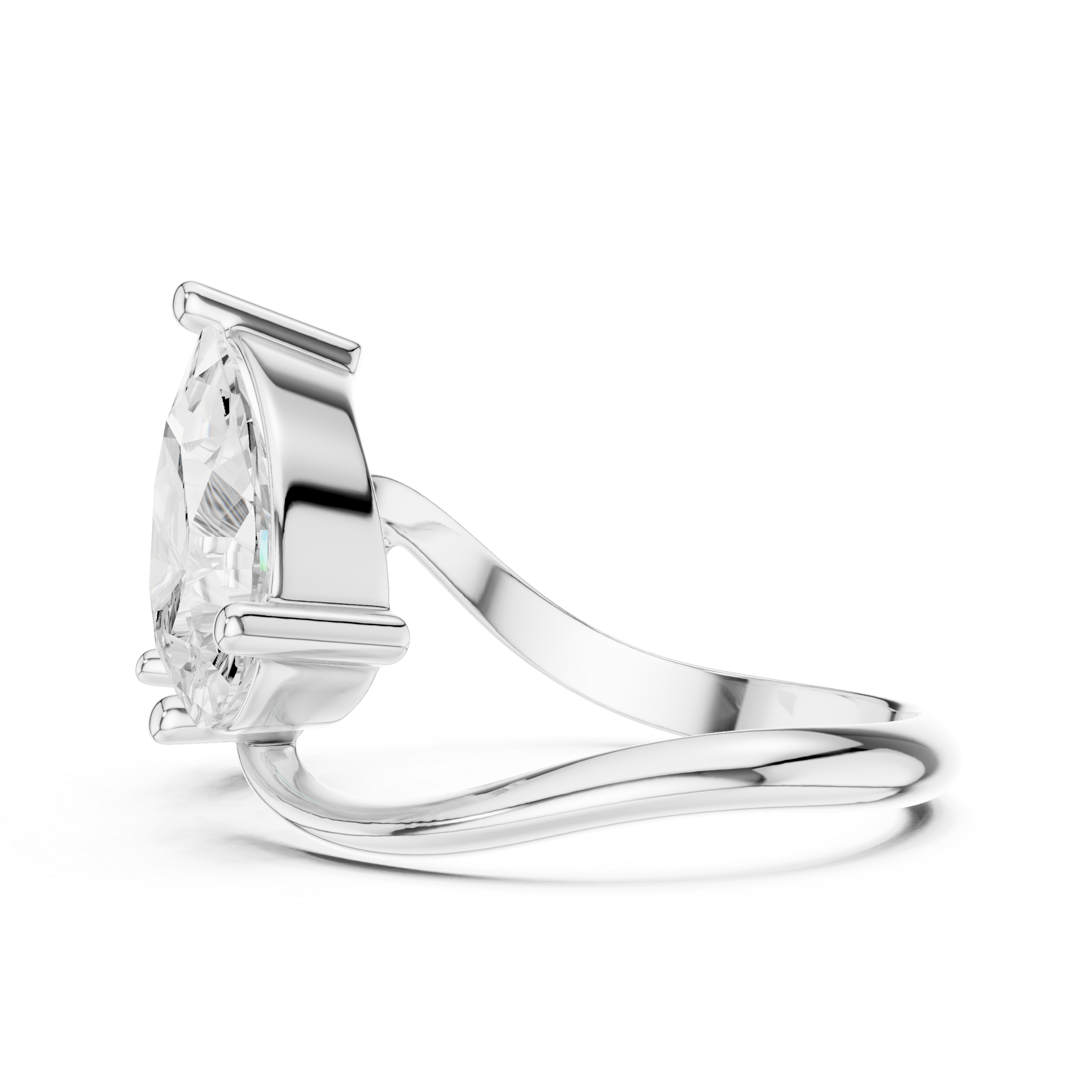 2.9 Carat Two Diamond Stone Moissanite Ring