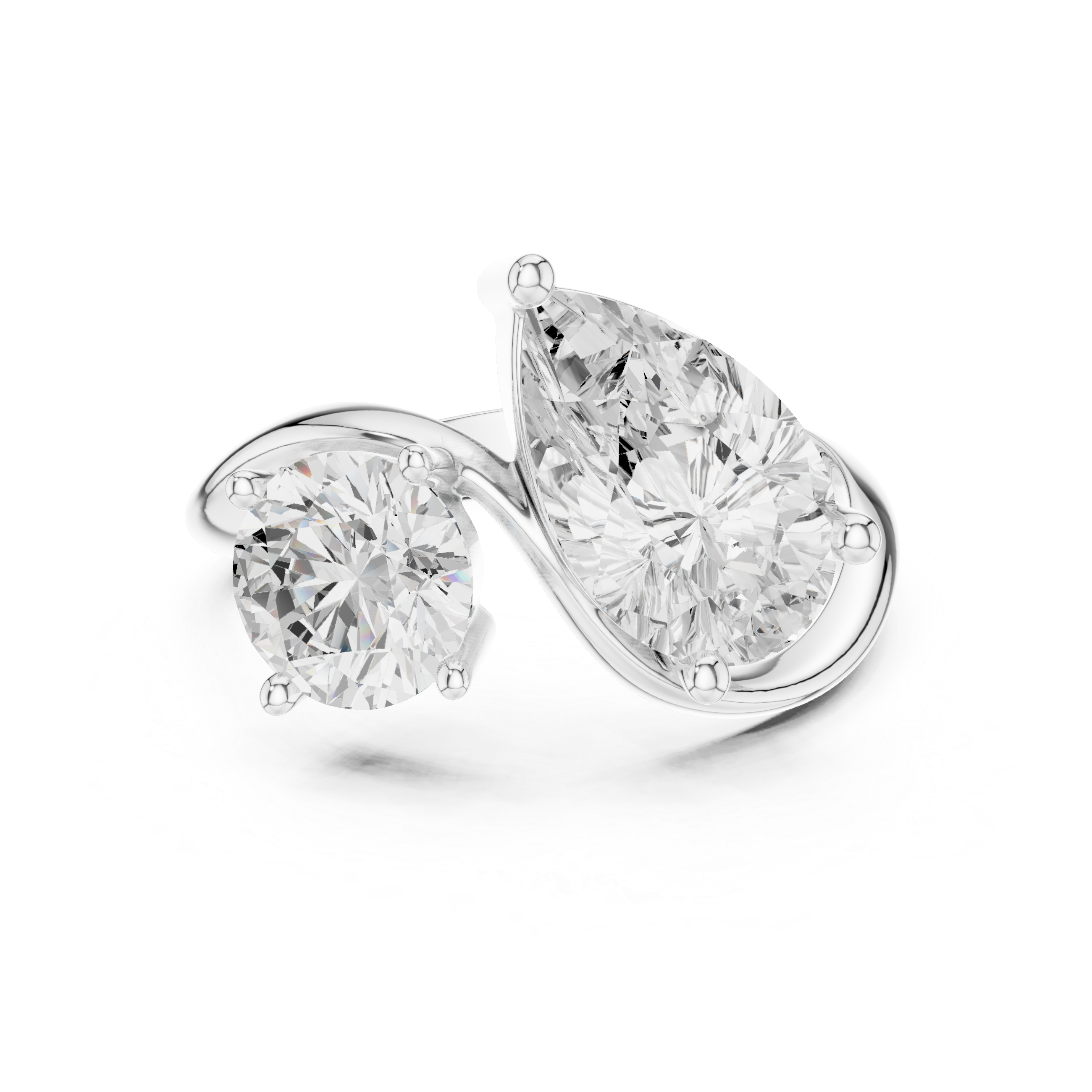2.9 Carat Two Diamond Stone Moissanite Ring