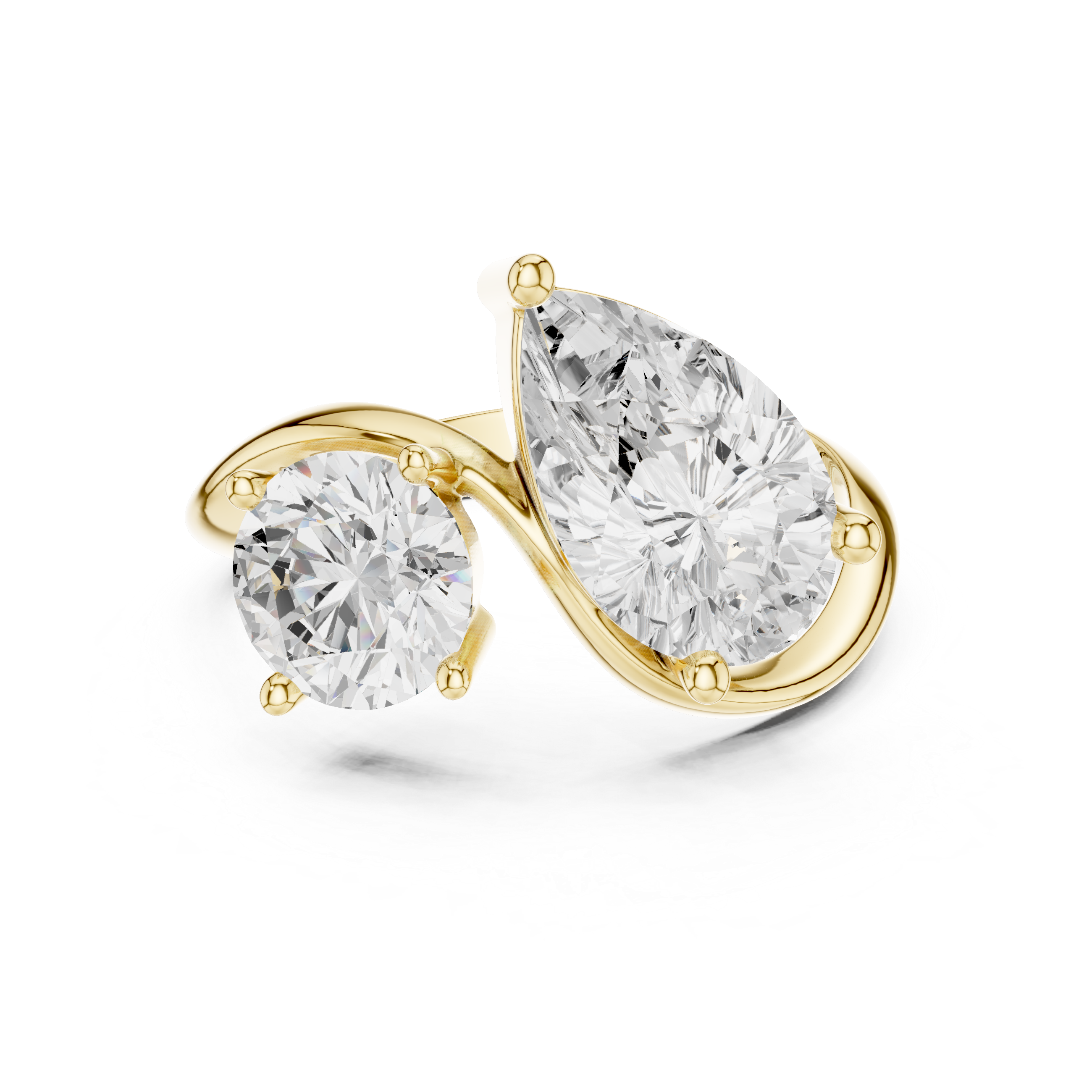 2.9 Carat Two Diamond Stone Moissanite Ring