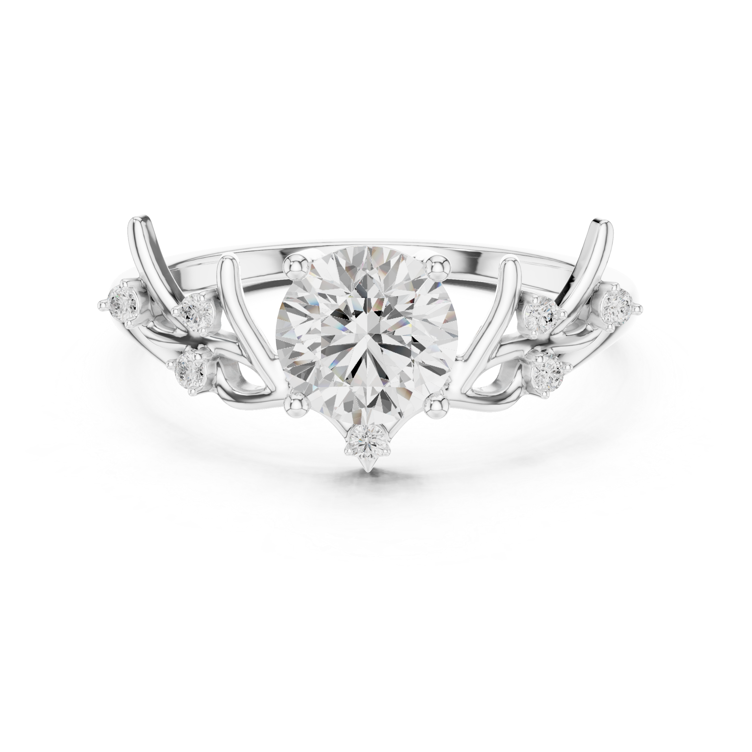 1 Carat Desginer Round Cut Moissanite Ring