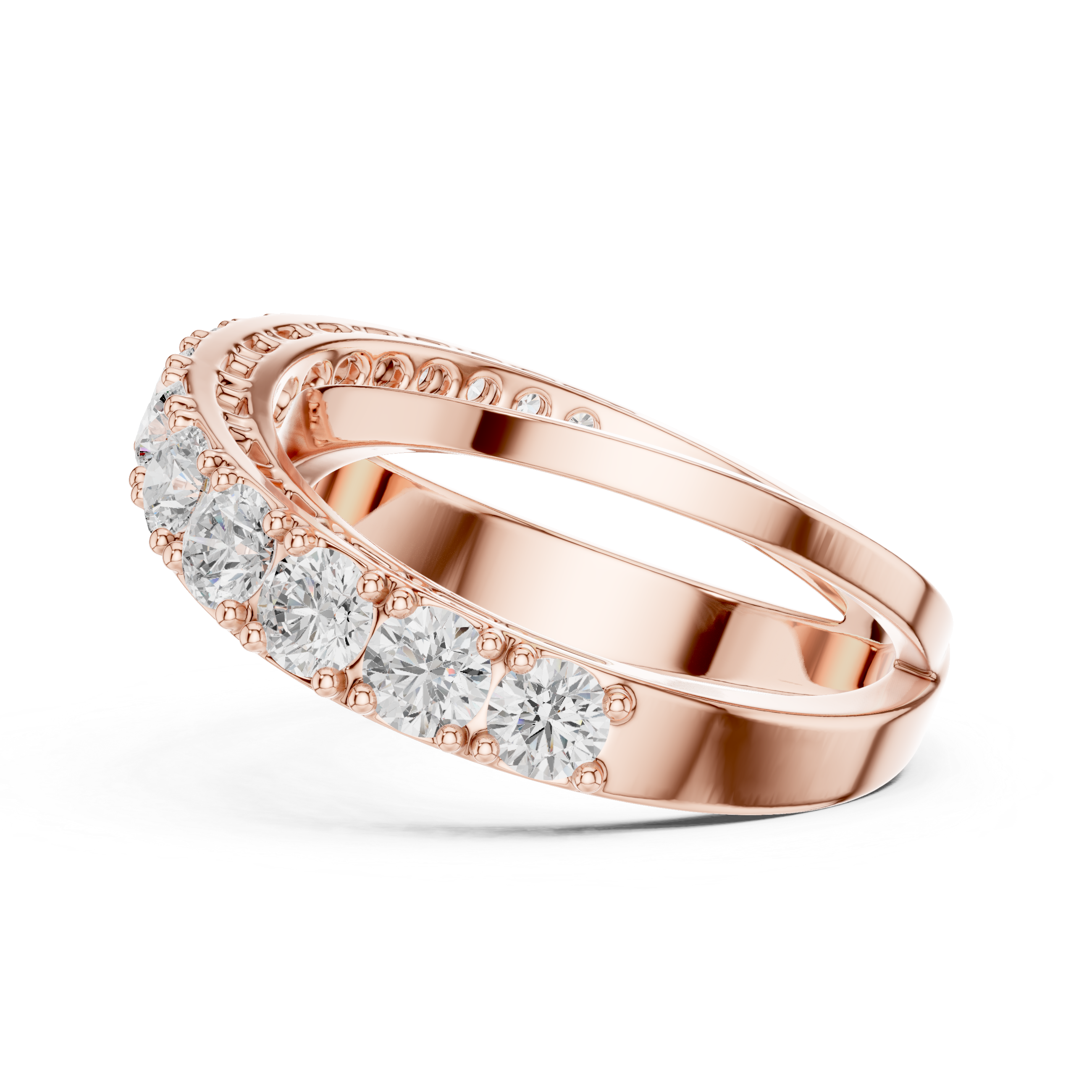 9.3 mm wide Rare Designer Moissanite Ring