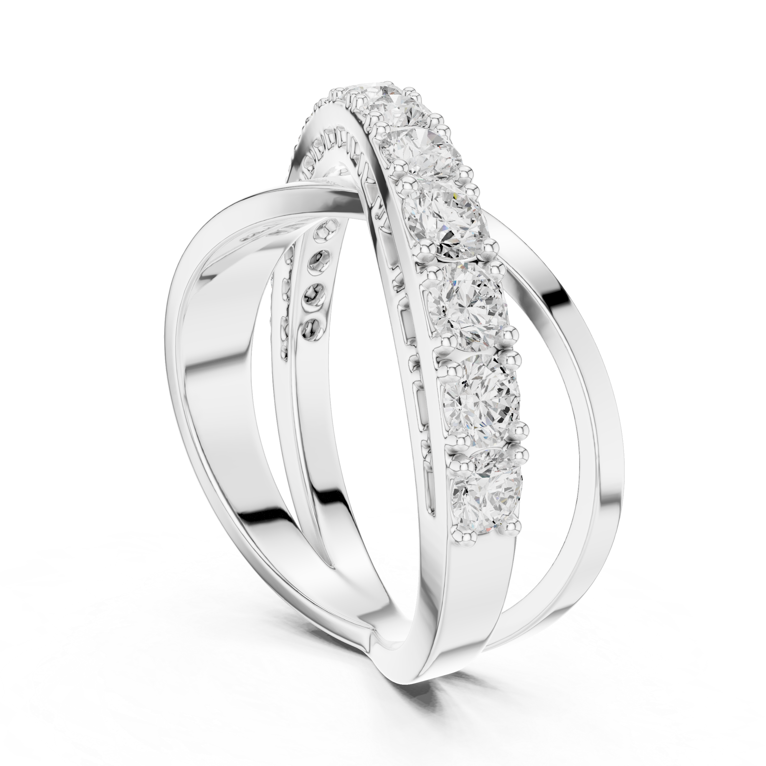 9.3 mm wide Rare Designer Moissanite Ring