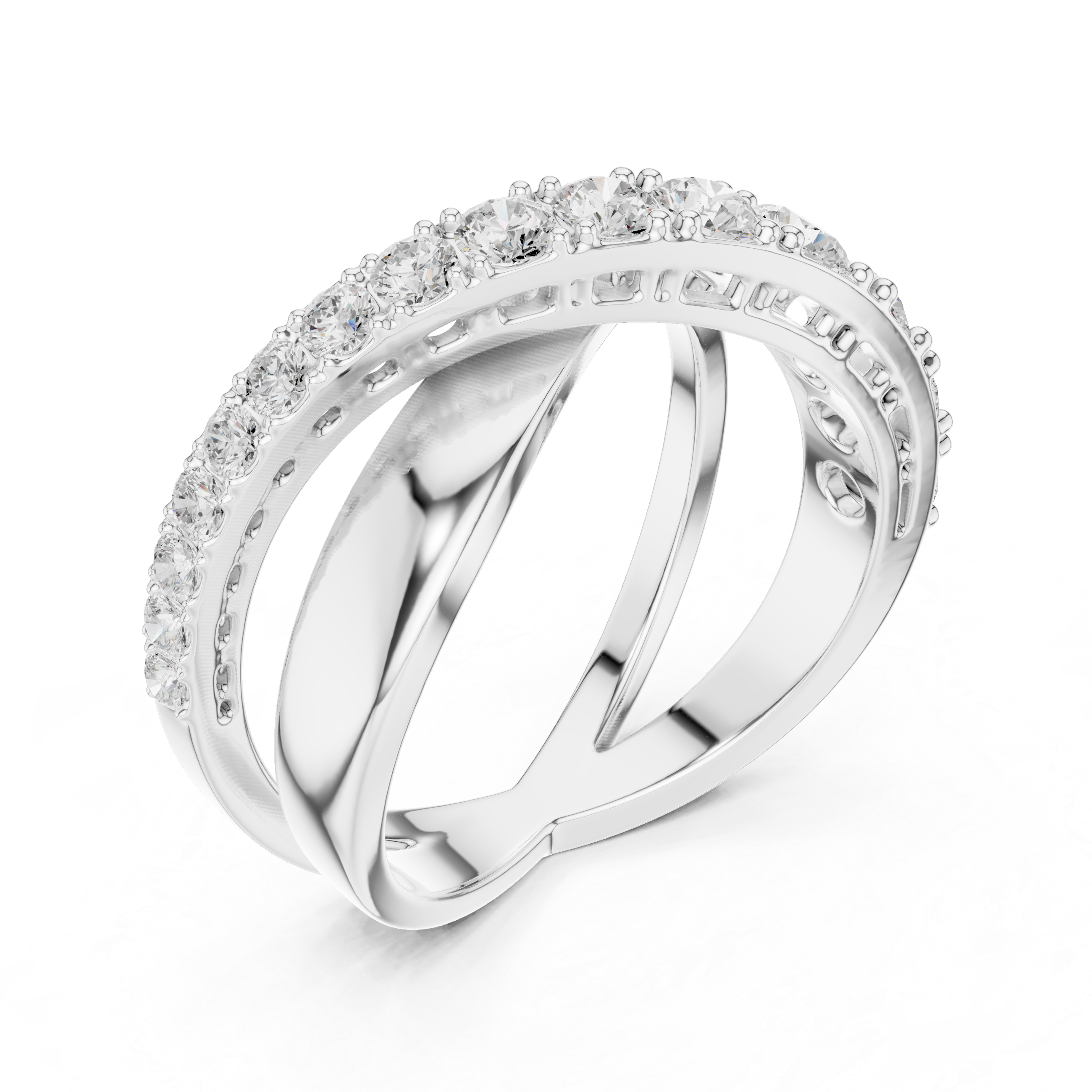 9.3 mm wide Rare Designer Moissanite Ring
