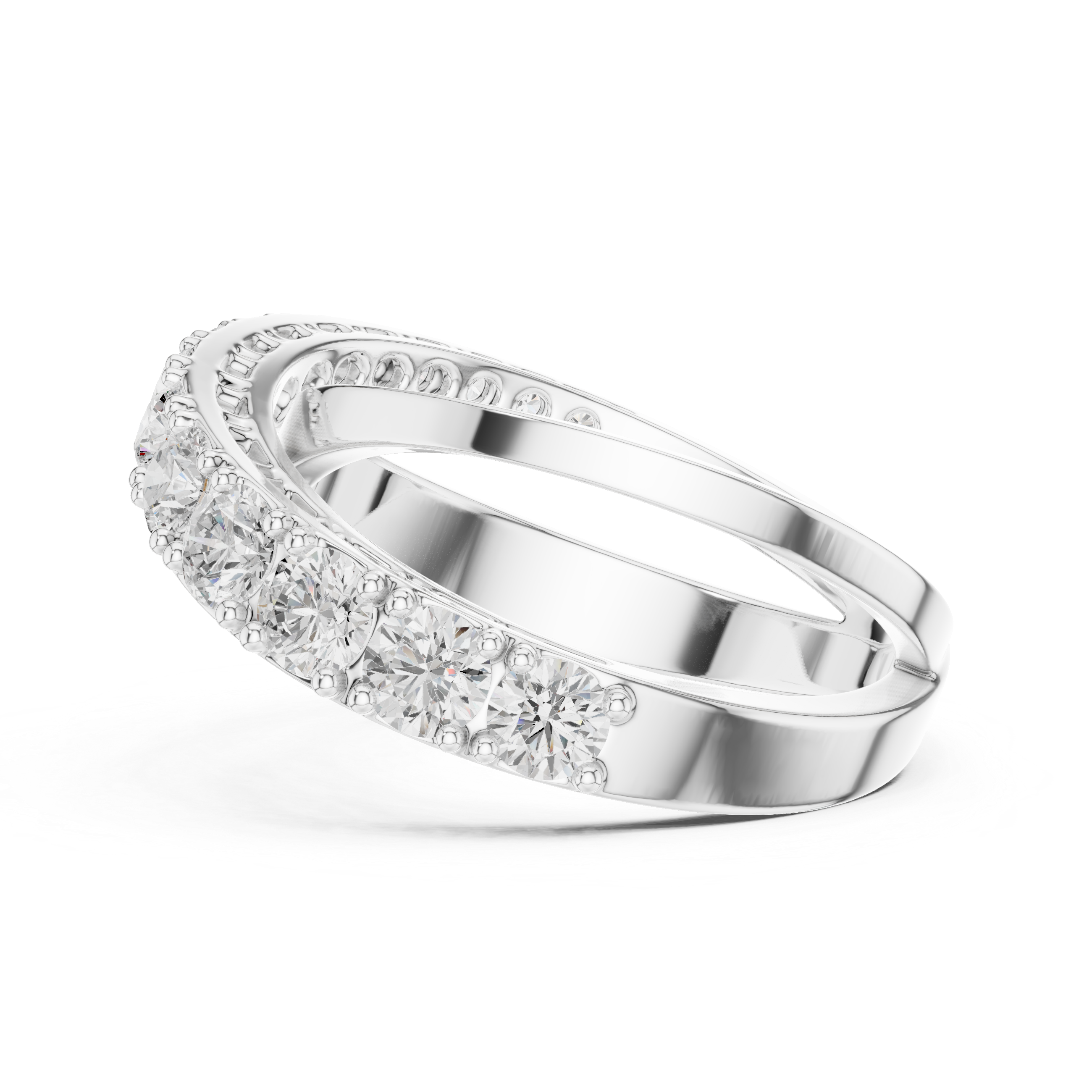 9.3 mm wide Rare Designer Moissanite Ring