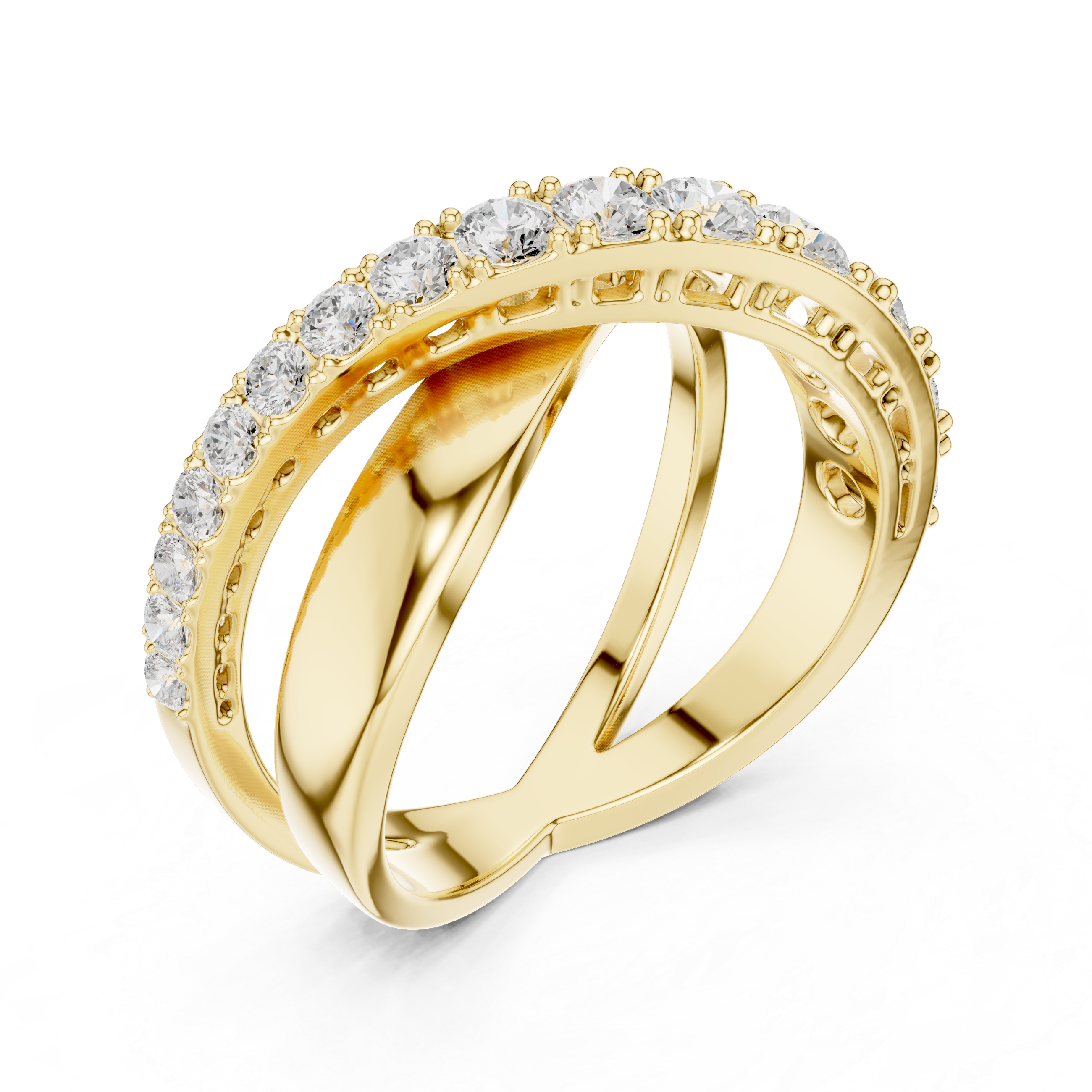 9.3 mm wide Rare Designer Moissanite Ring