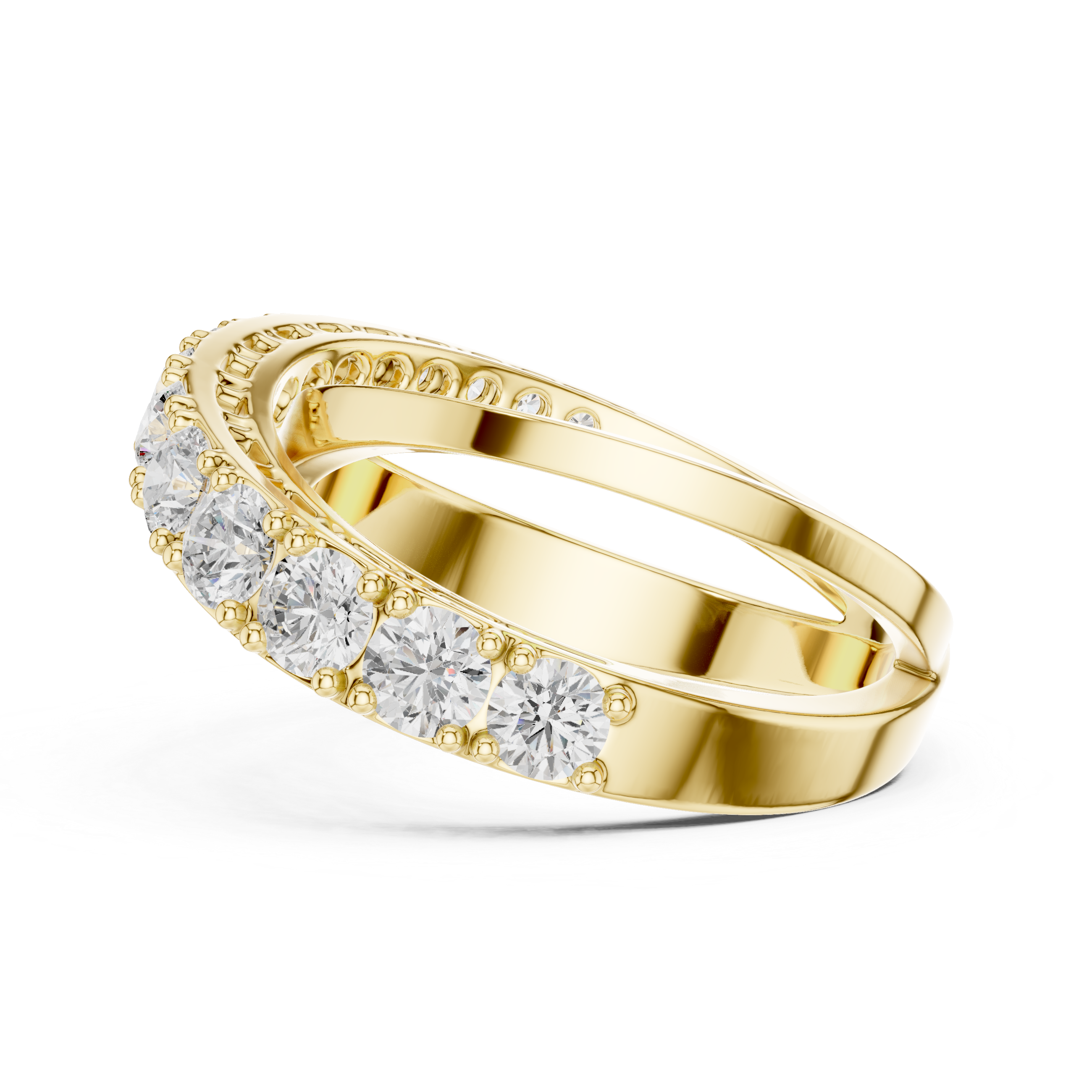 9.3 mm wide Rare Designer Moissanite Ring