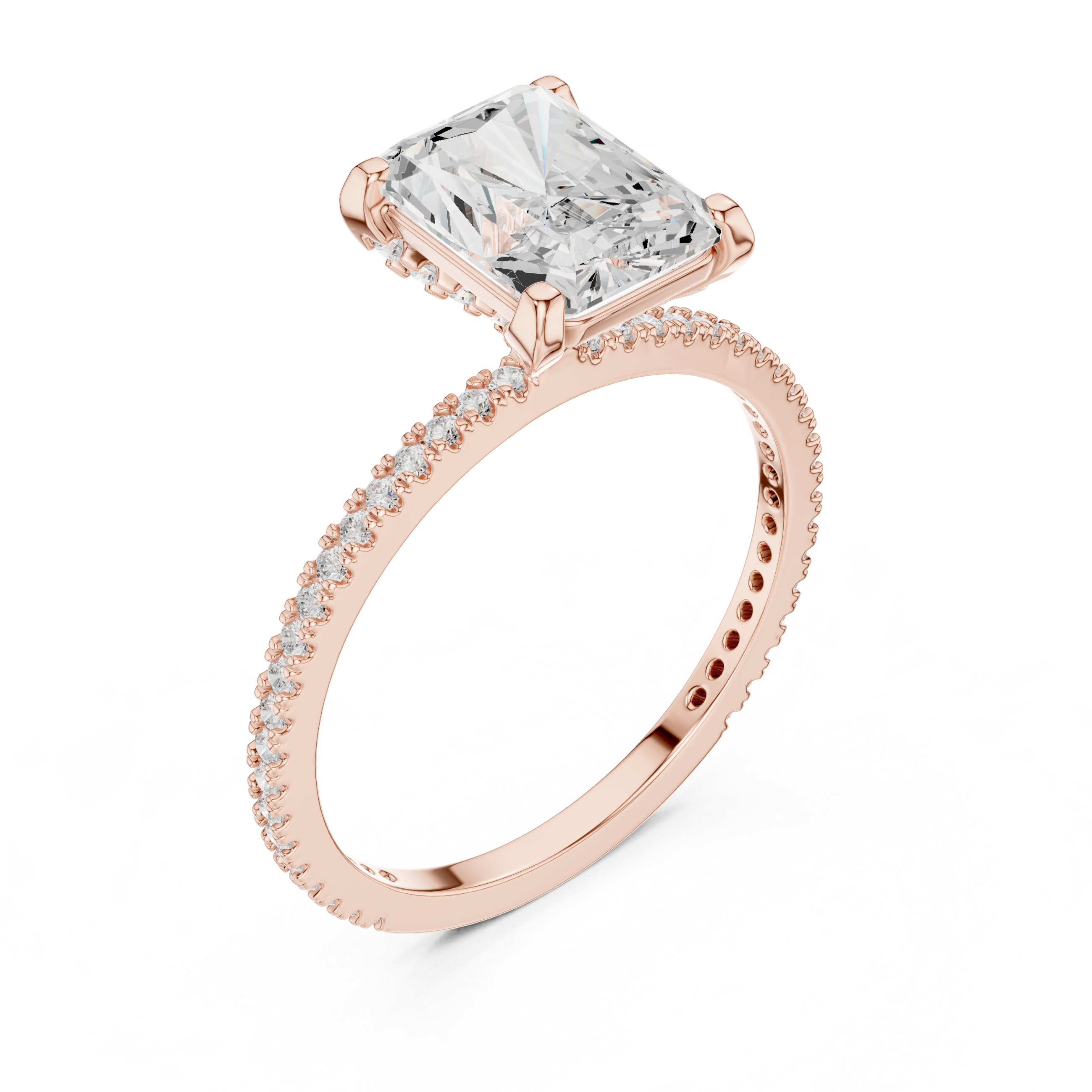 2.2 Carat Elegant Emerald Cut Moissanite Ring
