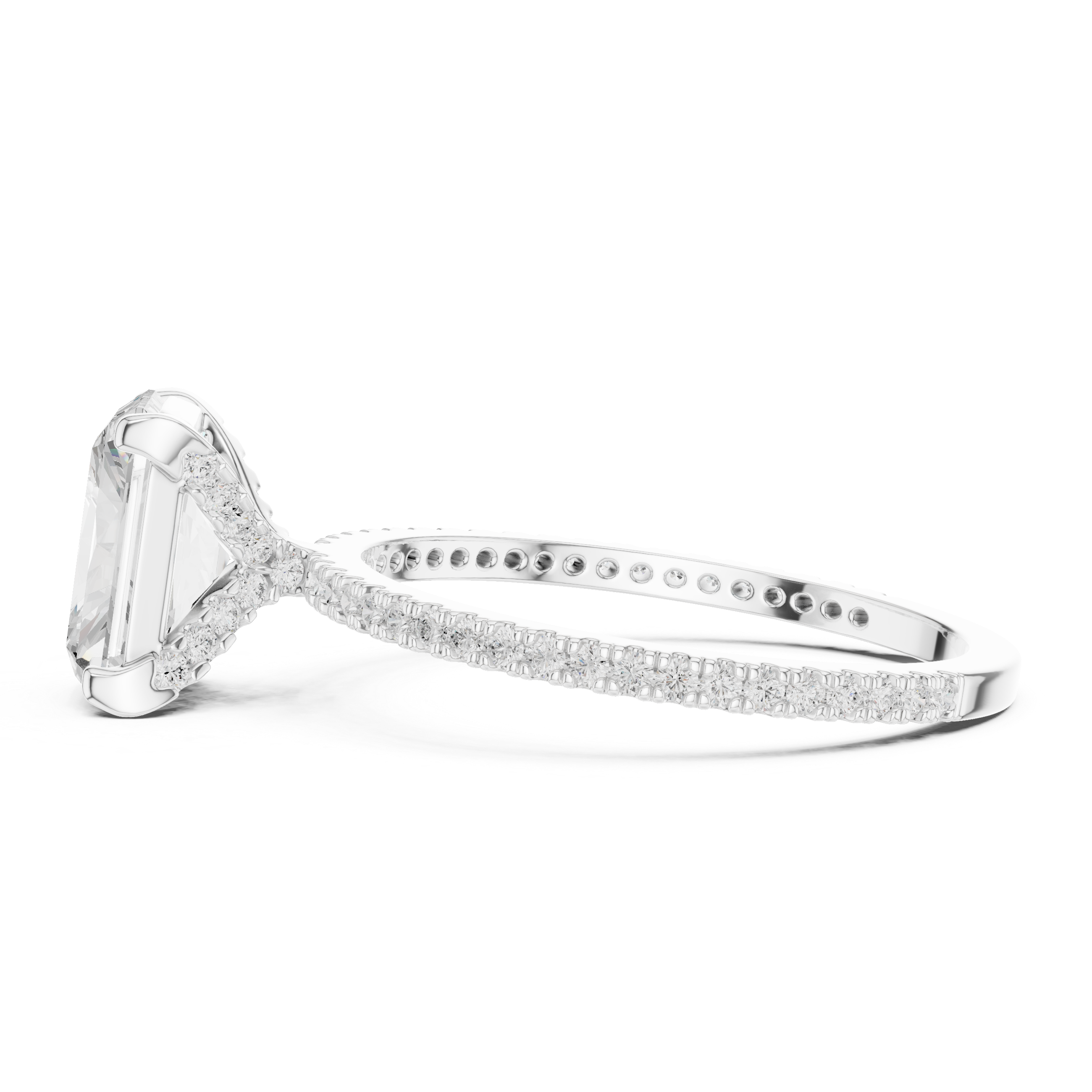 2.2 Carat Elegant Emerald Cut Moissanite Ring