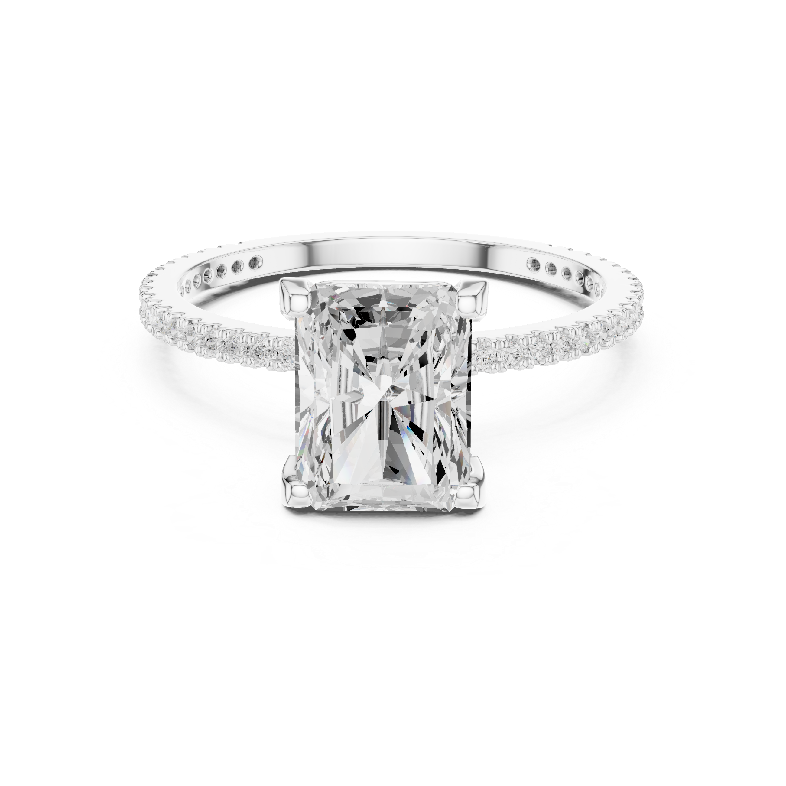 2.2 Carat Elegant Emerald Cut Moissanite Ring