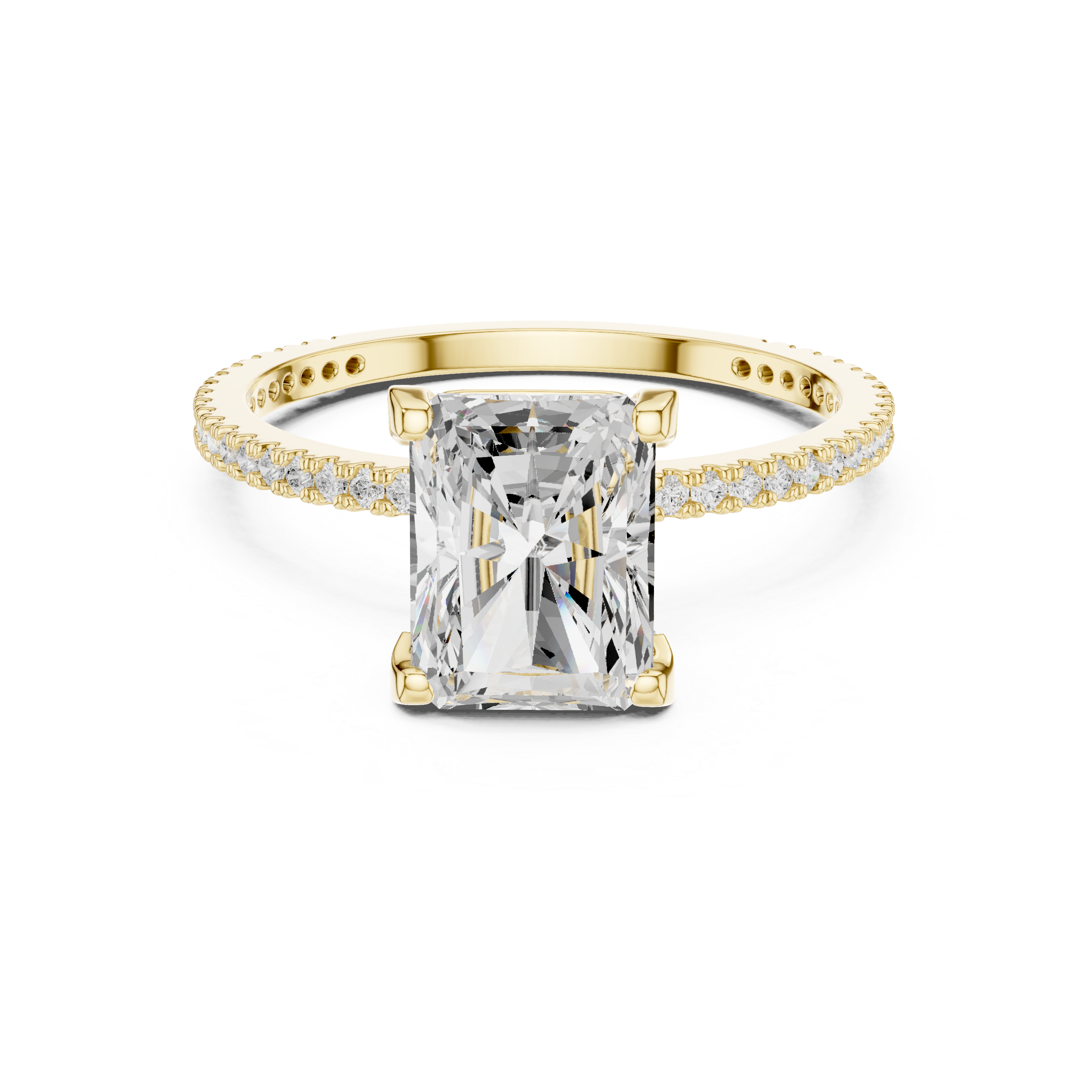 2.2 Carat Elegant Emerald Cut Moissanite Ring
