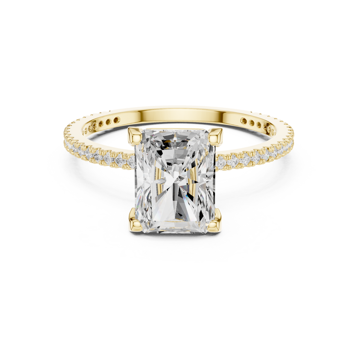 2.2 Carat Elegant Emerald Cut Moissanite Ring