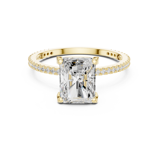 2.2 Carat Elegant Emerald Cut Moissanite Ring