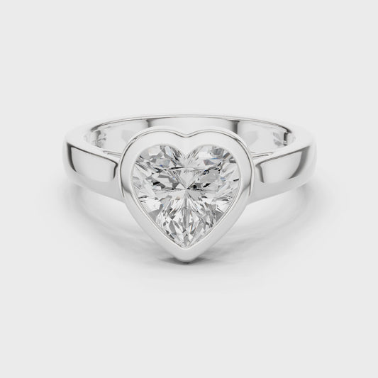 2 Carat Romantic Heart Cut Moissanite Ring