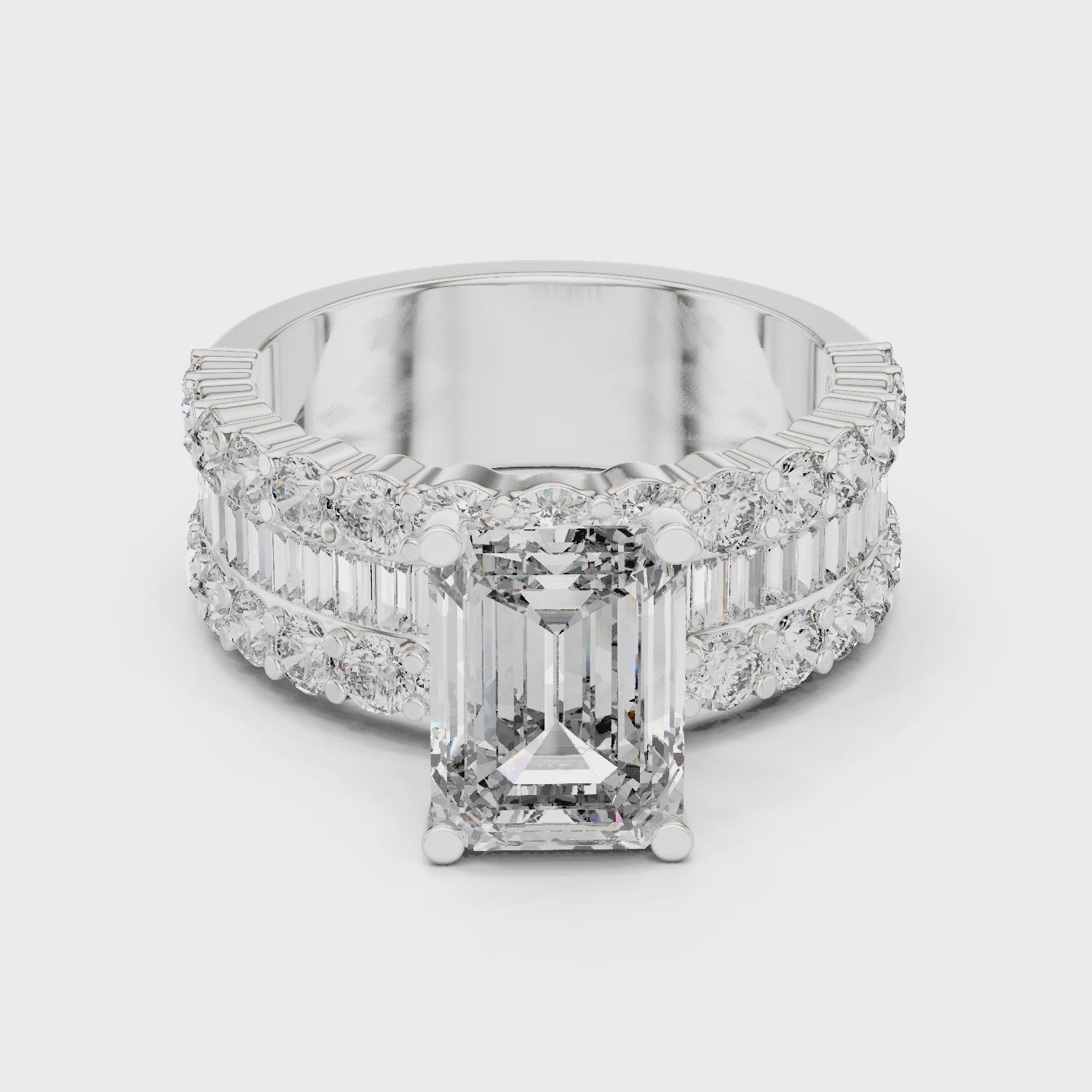 4.4 Carat Emerald Cut Moissanite Ring