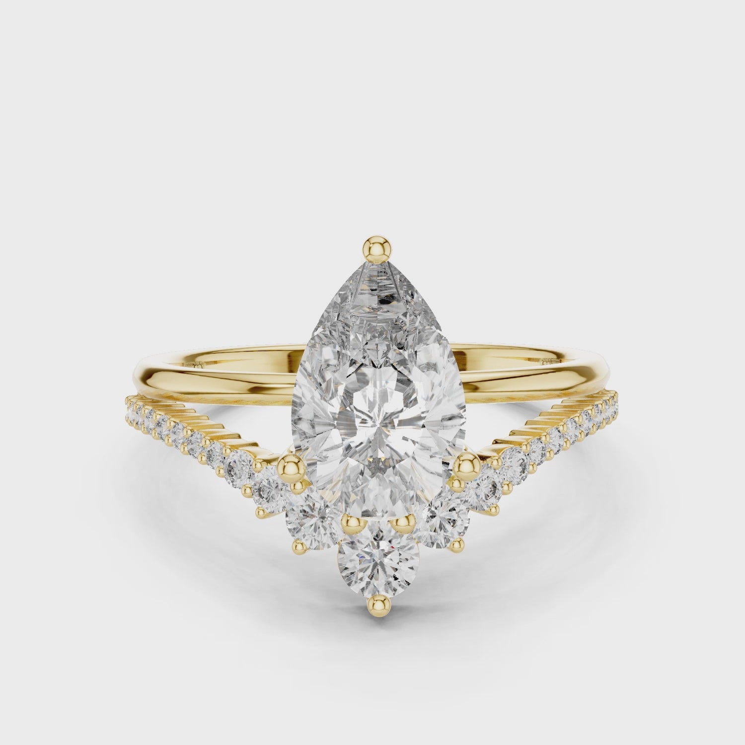 2.3 Carat Designer Pear Cut Moissanite Ring