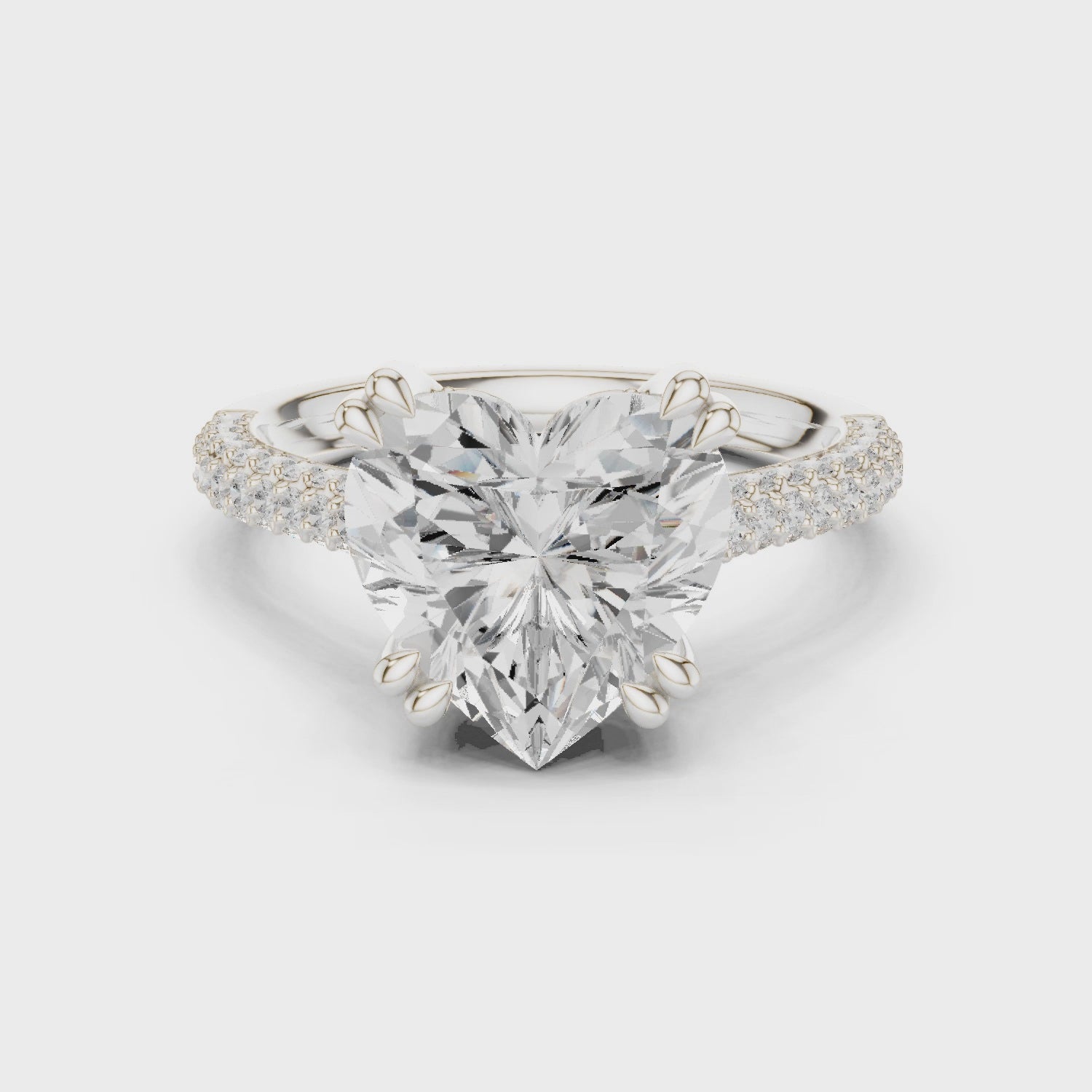 1.6 Carat Heart Cut Romantic Moissanite Ring