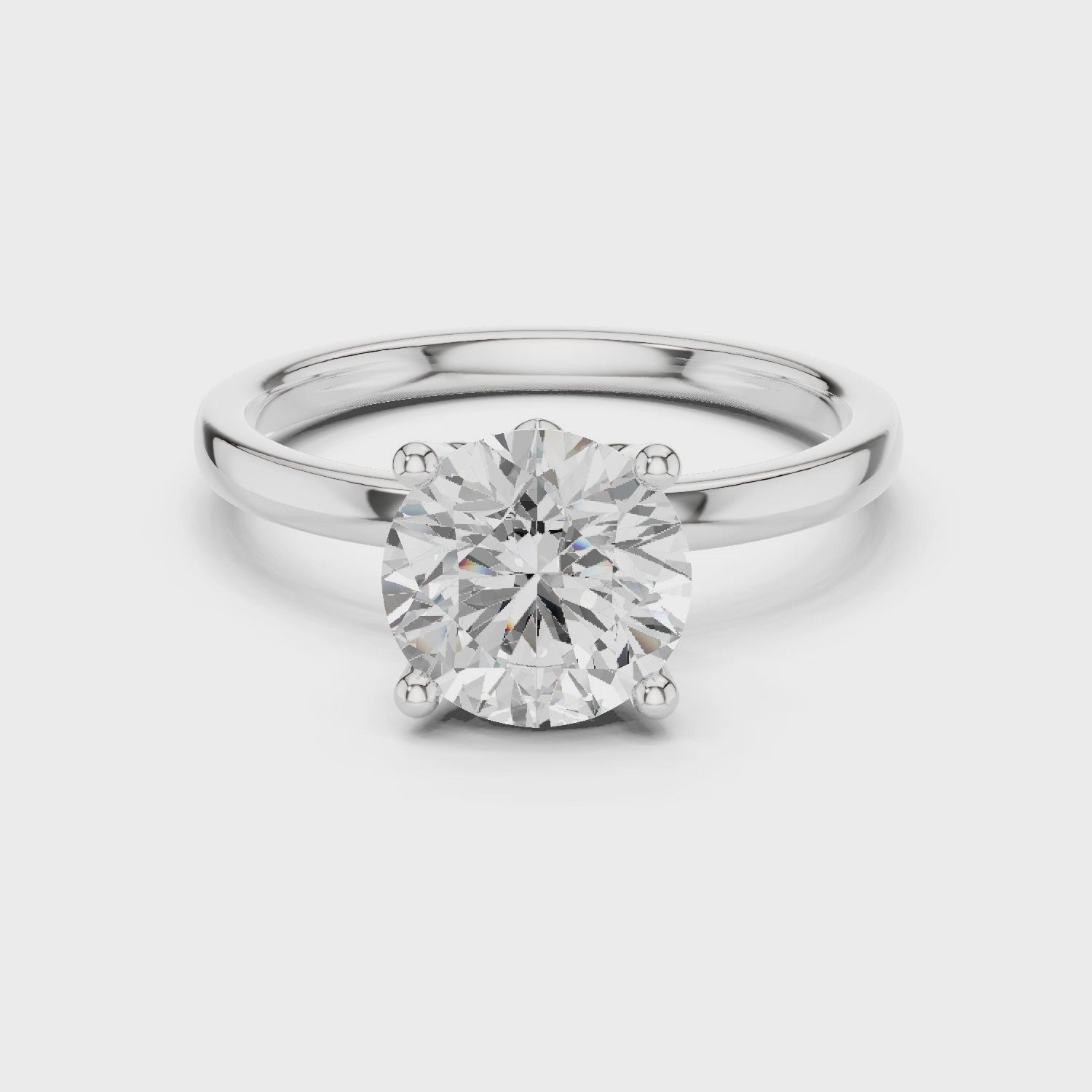 2.1 Carat Elegant Round Cut Moissanite Ring