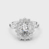 2.2 Carat Oval Cut Flower Moissanite Ring
