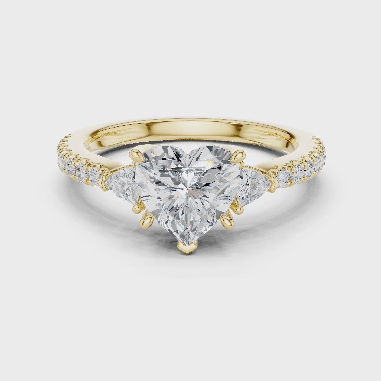 1.9 Carat Heart Cut Moissanite Ring