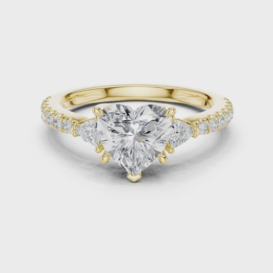 1.9 Carat Heart Cut Moissanite Ring
