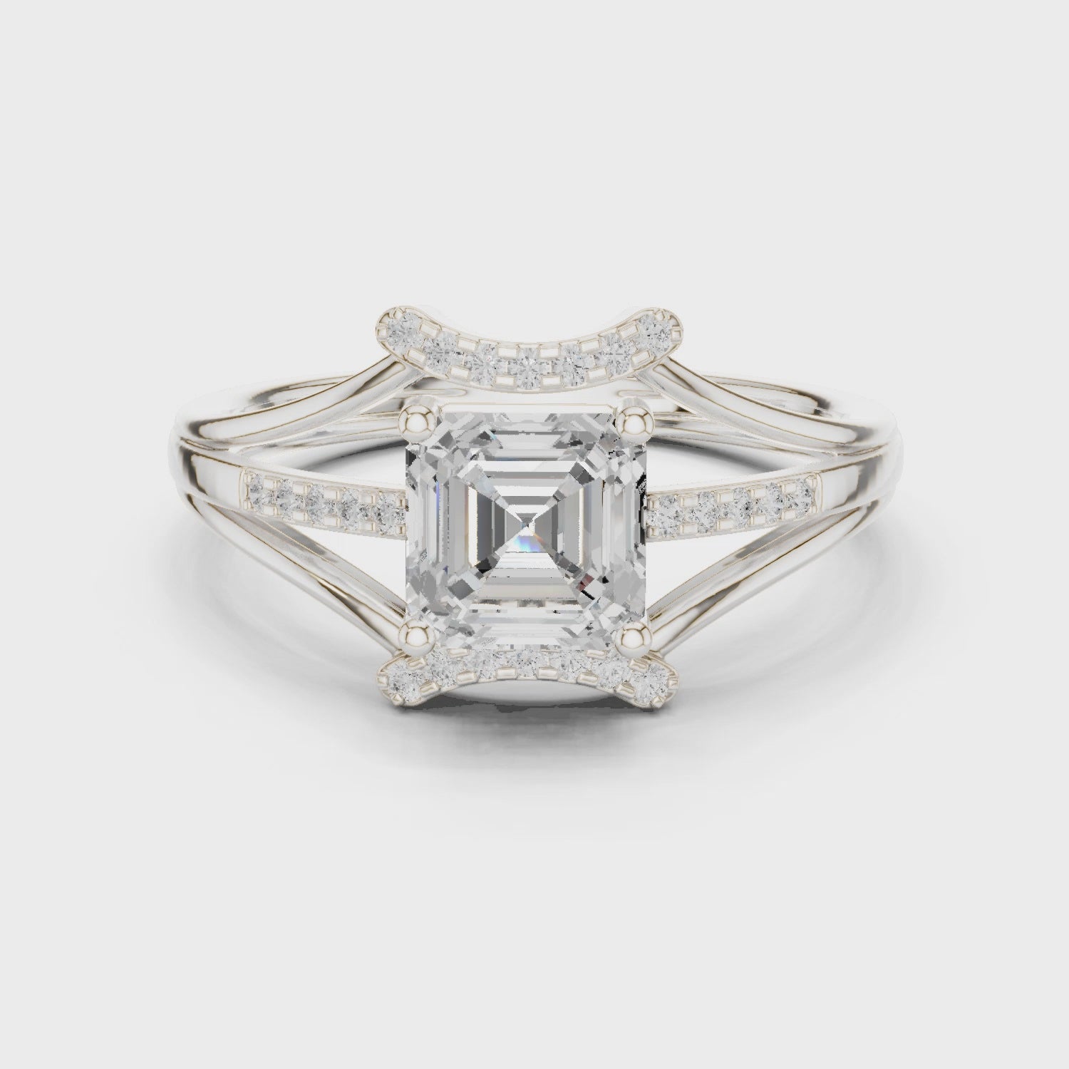 1.2 Carat Asscher Cut Moissanite Ring
