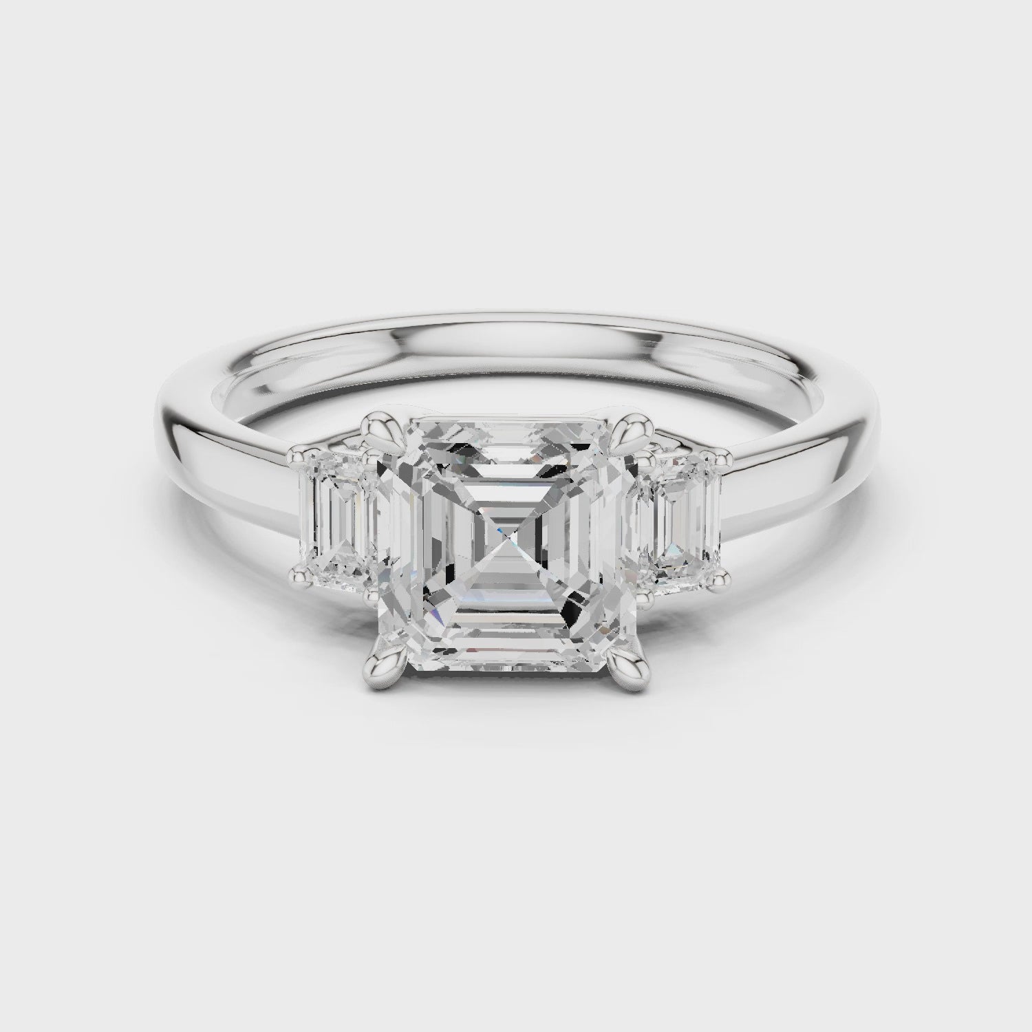 1.6 Carat Elegant Asscher cut Moissanite ring
