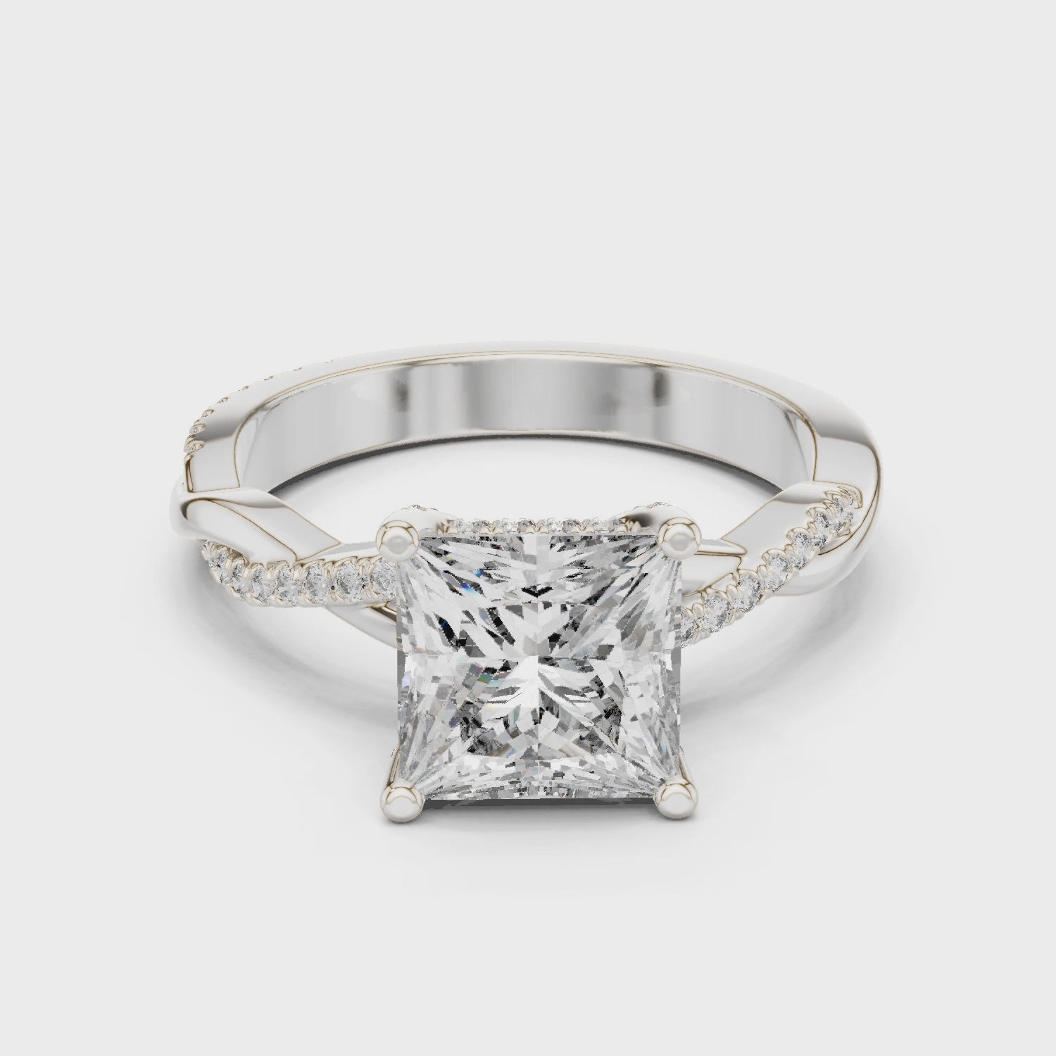 2.3 Carat Princess Cut Moissanite Ring
