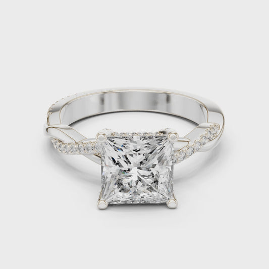 2.3 Carat Princess Cut Moissanite Ring