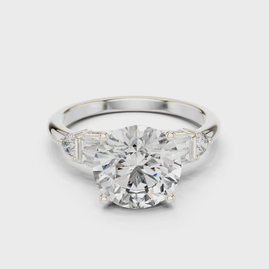 3.1 Carat Round Cut Lucent Moissanite Ring