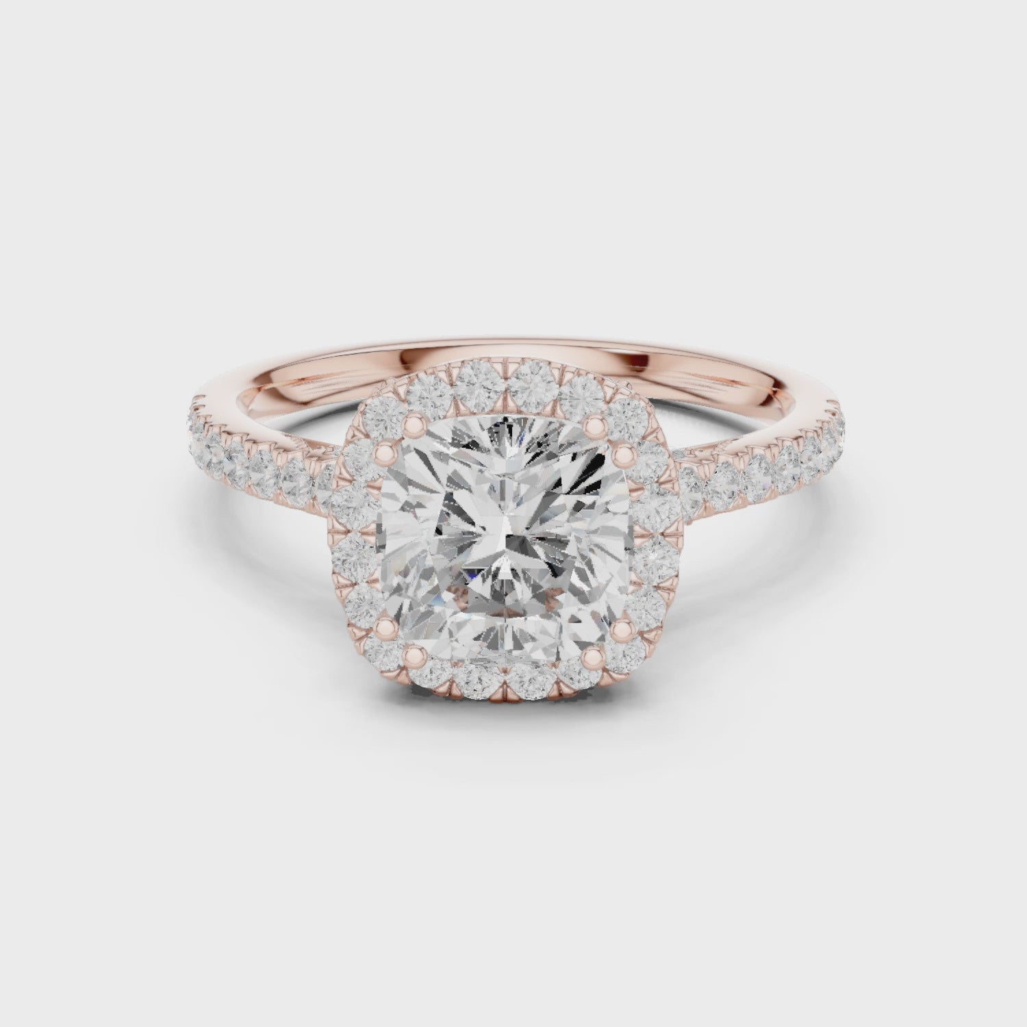 2 Carat Cushion Cut Moissanite Ring