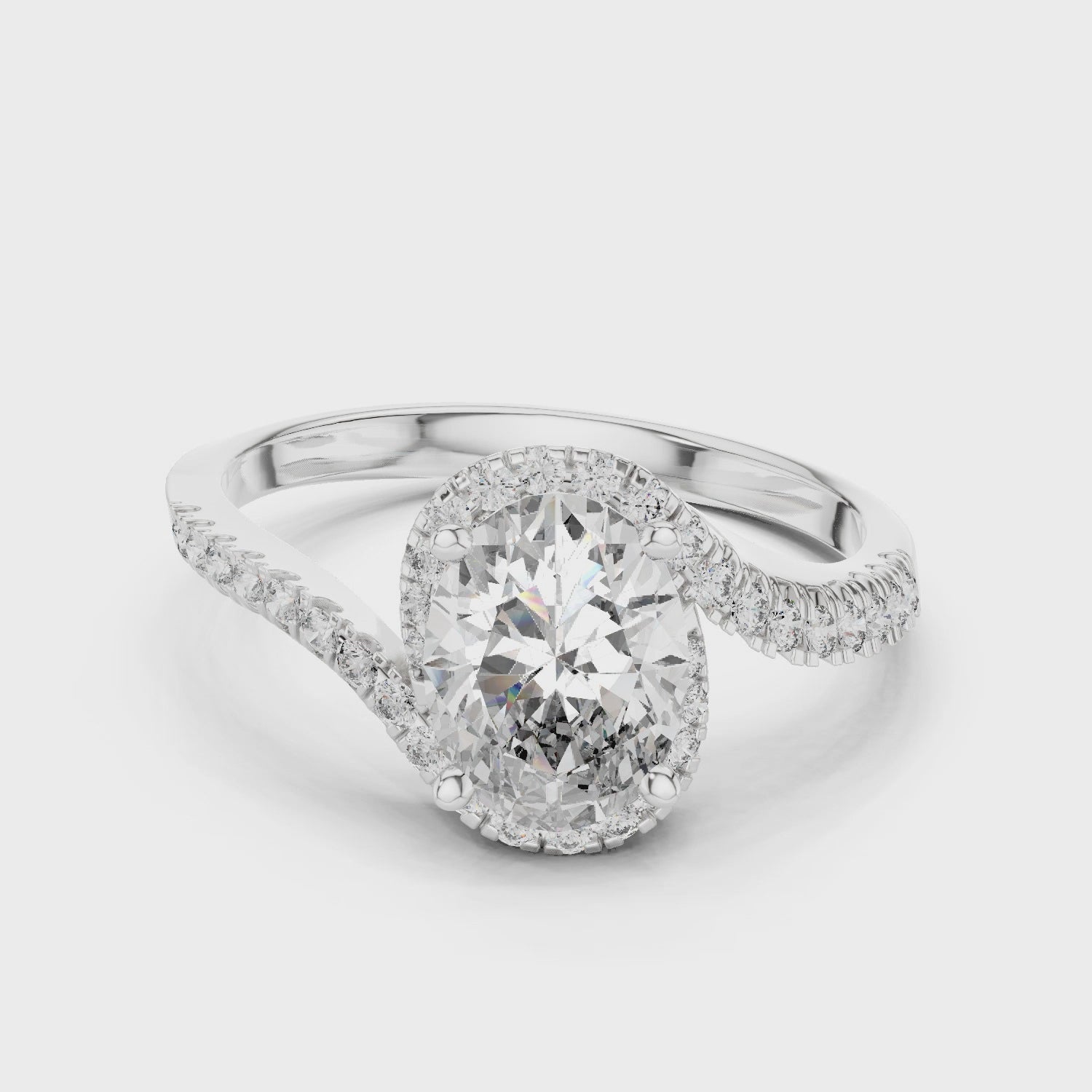 1.3 Carat Fancy Oval Cut Moissanite Ring