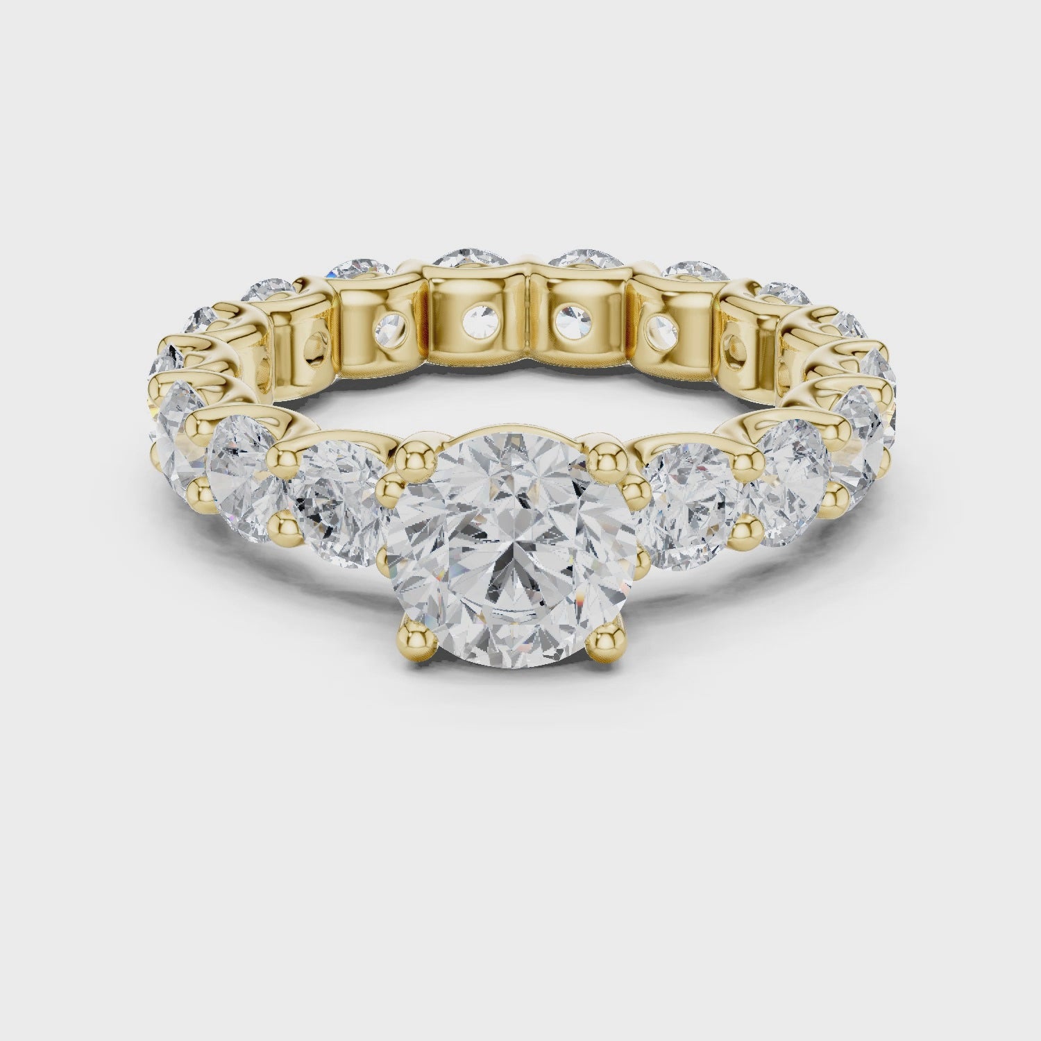 2.7 Carat Round Cut Moissanite Ring