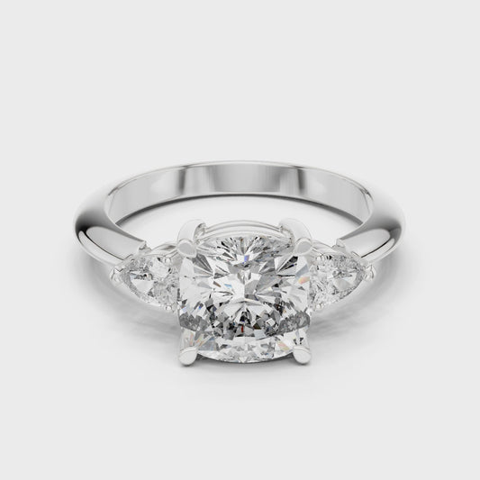2.7 Carat Prime Cushion Cut Moissanite Ring