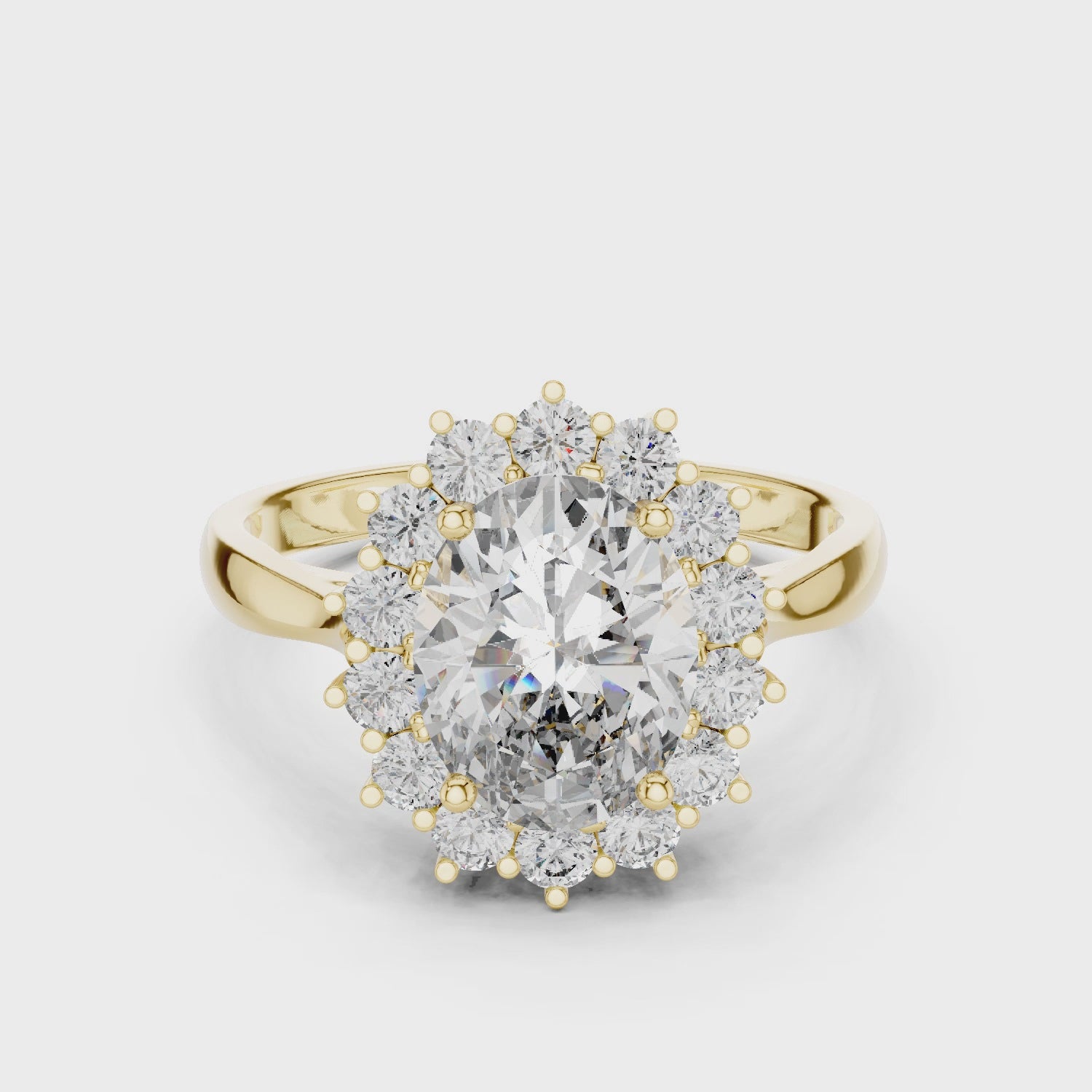 2.2 Carat Oval Cut Flower Moissanite Ring