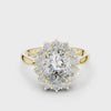 2.2 Carat Oval Cut Flower Moissanite Ring