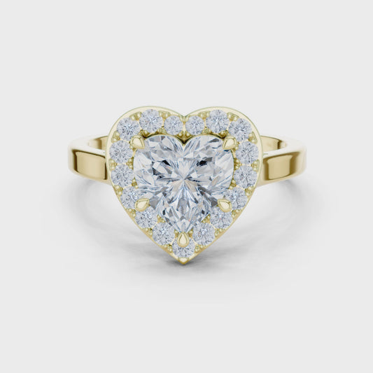 1.8 Carat Heart Cut Moissanite Ring