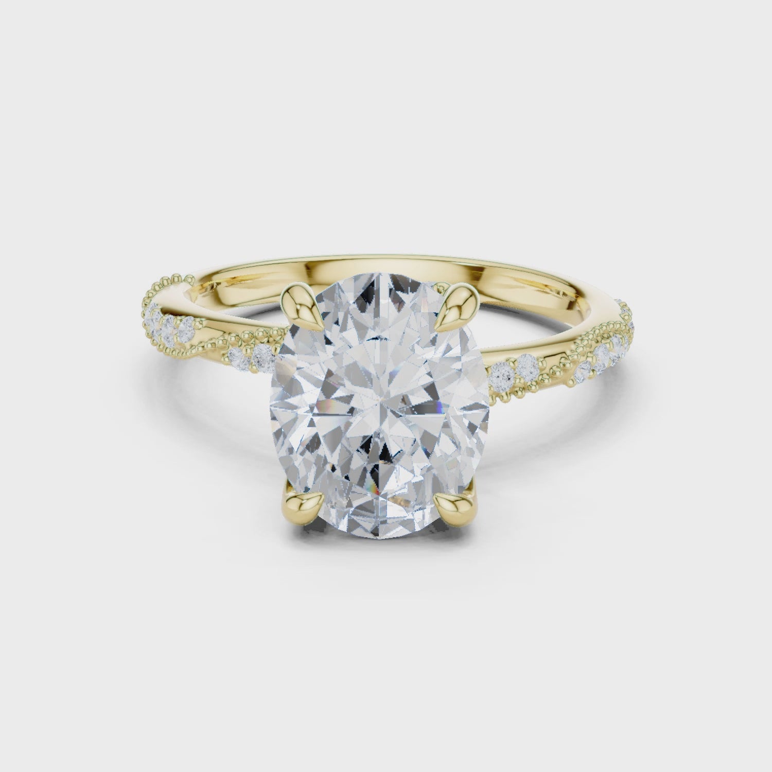 2.7 Carat Elegant Oval Cut Moissanite Ring