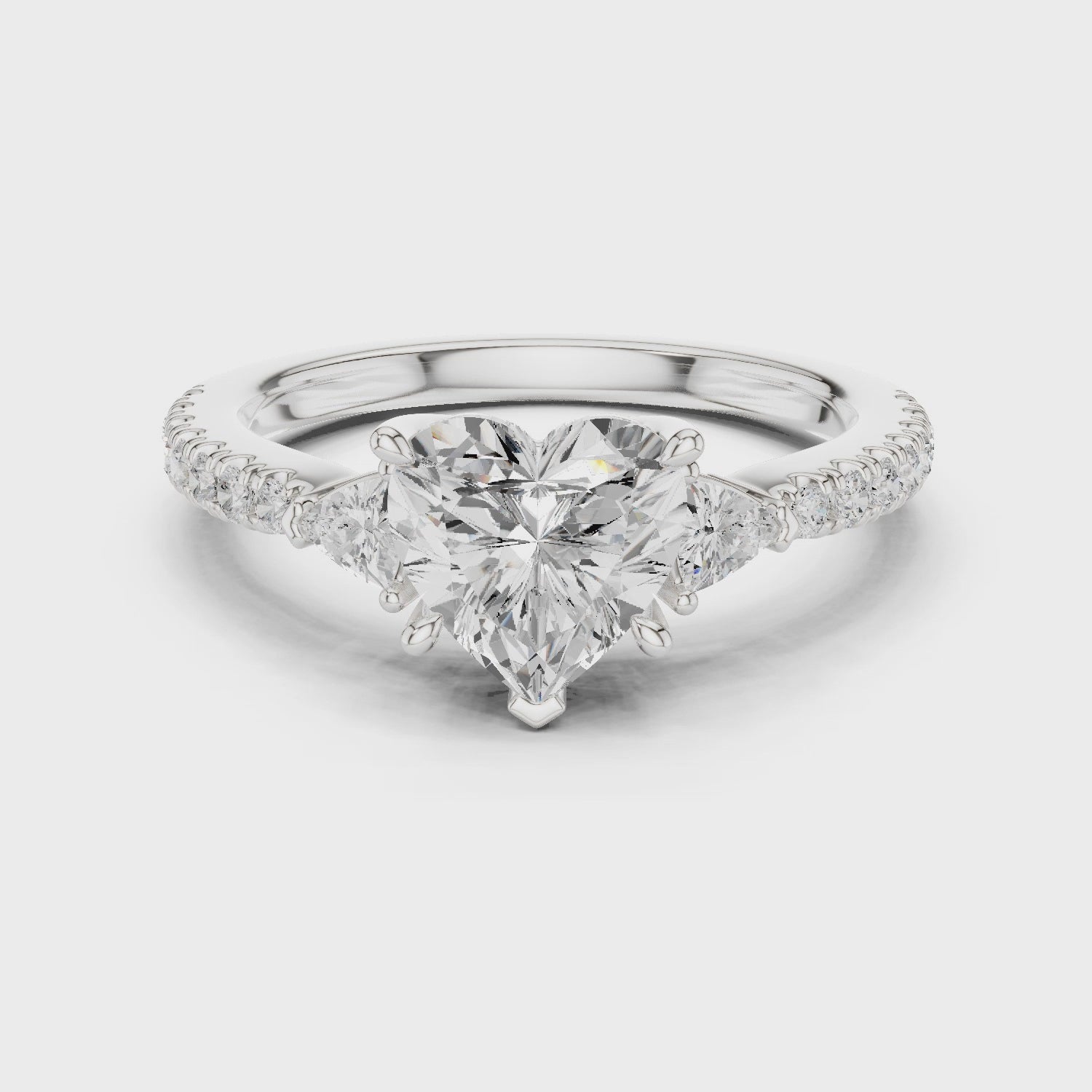 1.9 Carat Heart Cut Moissanite Ring