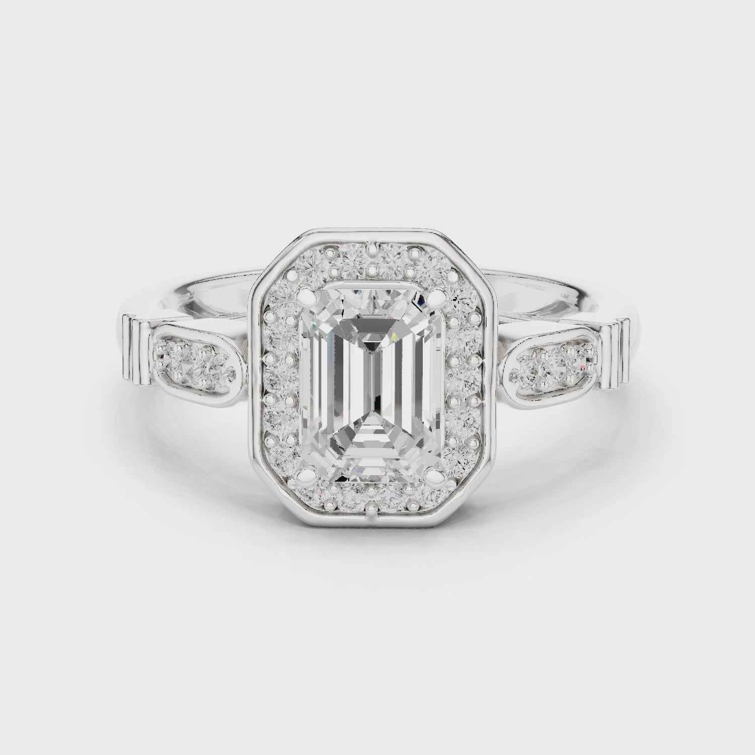 1.2 Carat Old Money Style Emerald Cut Moissanite Ring