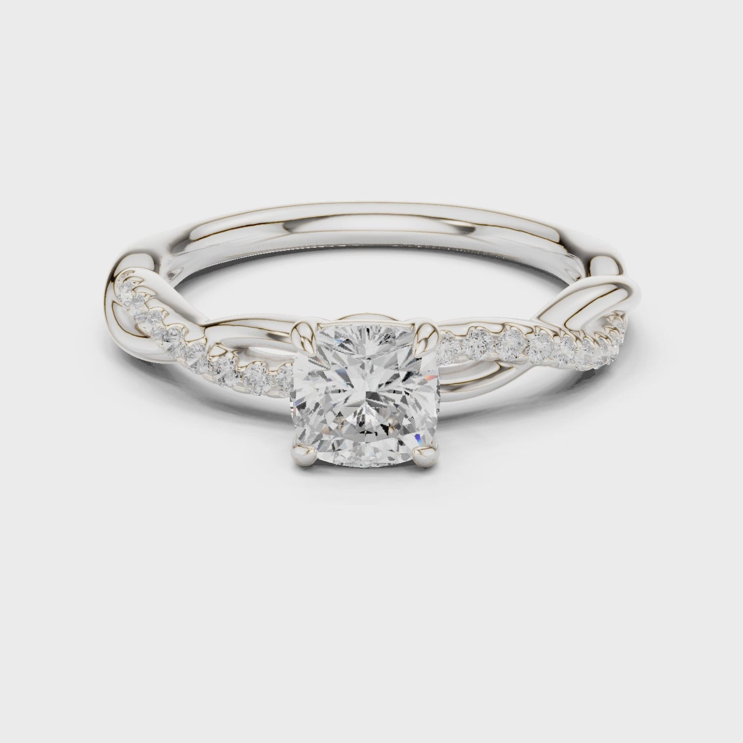 0.84 Carat Round Cut Moissanite Ring