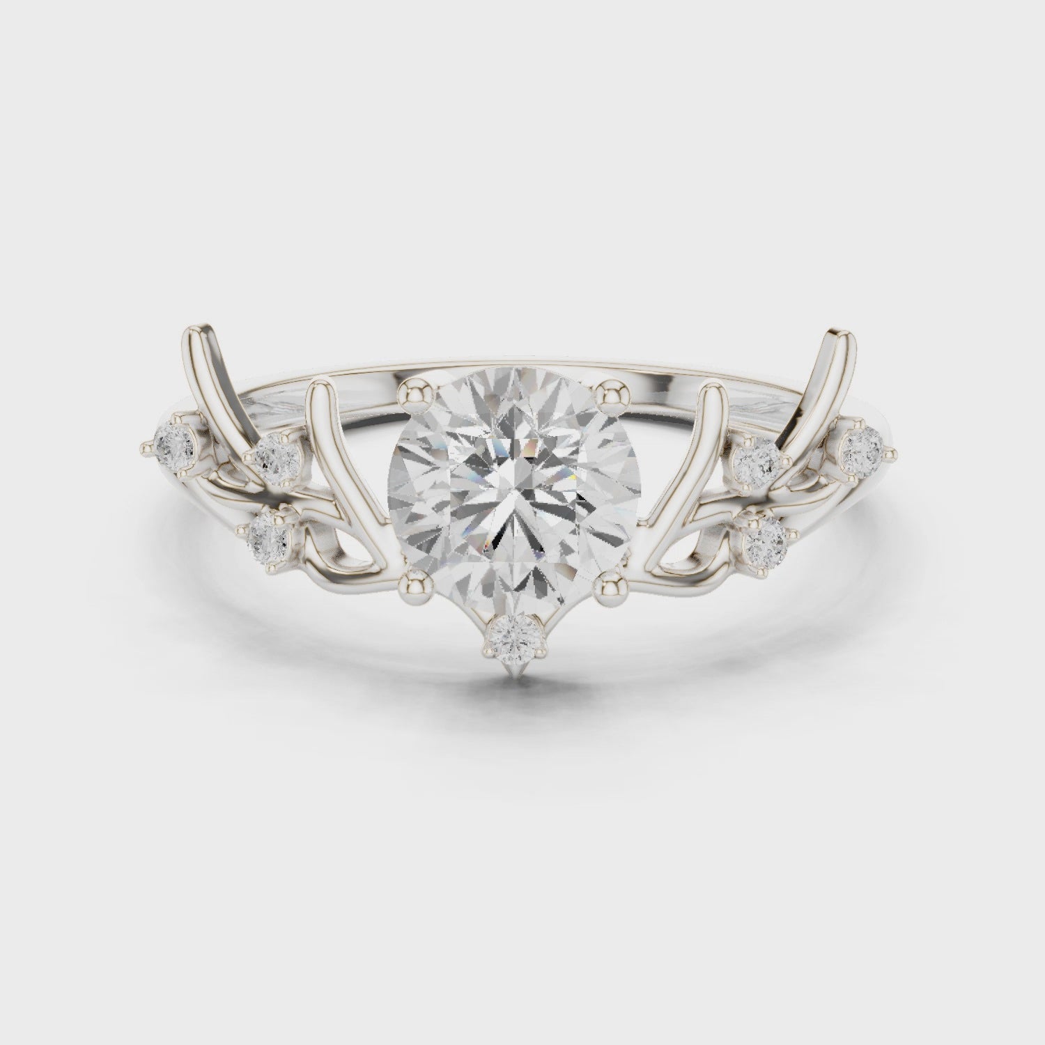 1 Carat Desginer Round Cut Moissanite Ring