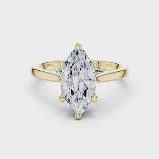 1.9 Carat Elegant Marquise Cut Moissanite Ring
