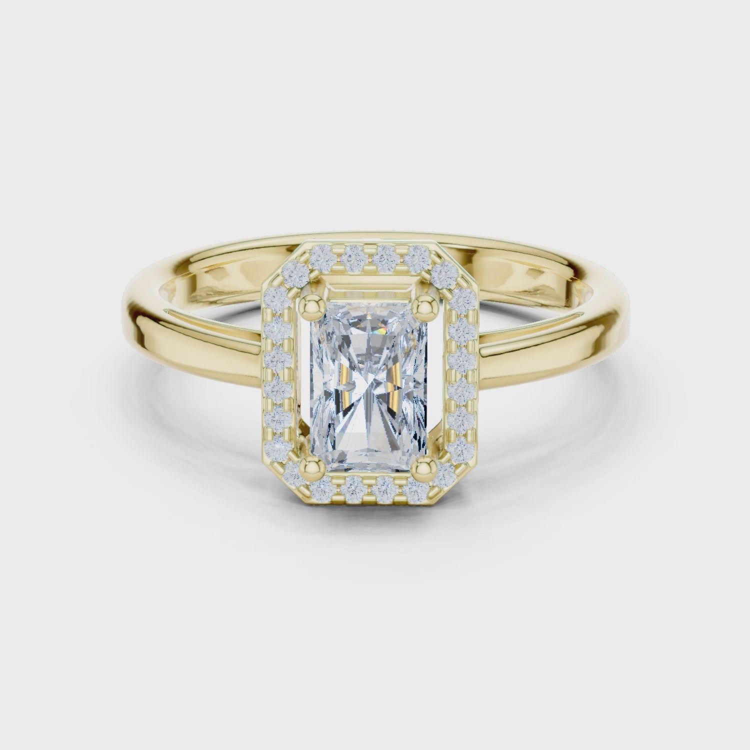0.8 Carat Elegant Emerald Cut Moissanite Ring