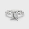 2.4 Carat Exquisite Emerald Cut Moissanite Ring