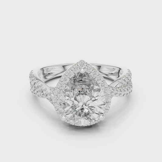 3.1 Carat Royal Pear Cut Moissanite Ring