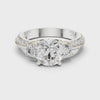 2.6 Carat Three Stone Round Cut Moissanite Ring