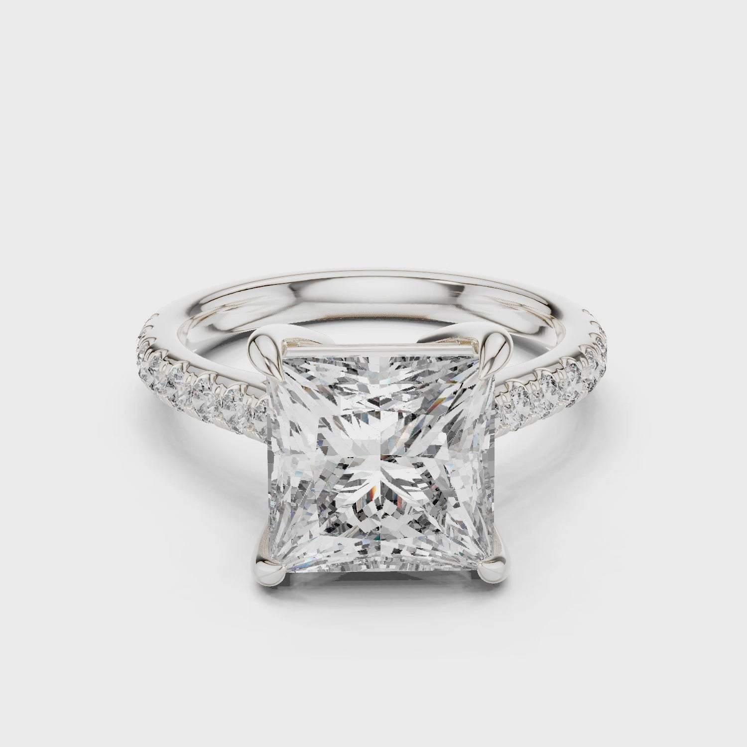 4.5 Carat Radiant Princess Cut Moissanite Ring